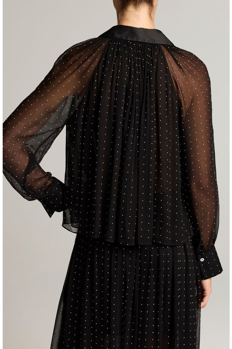 Heat Set Dot Sheer Top, Alternate, color, BLACK