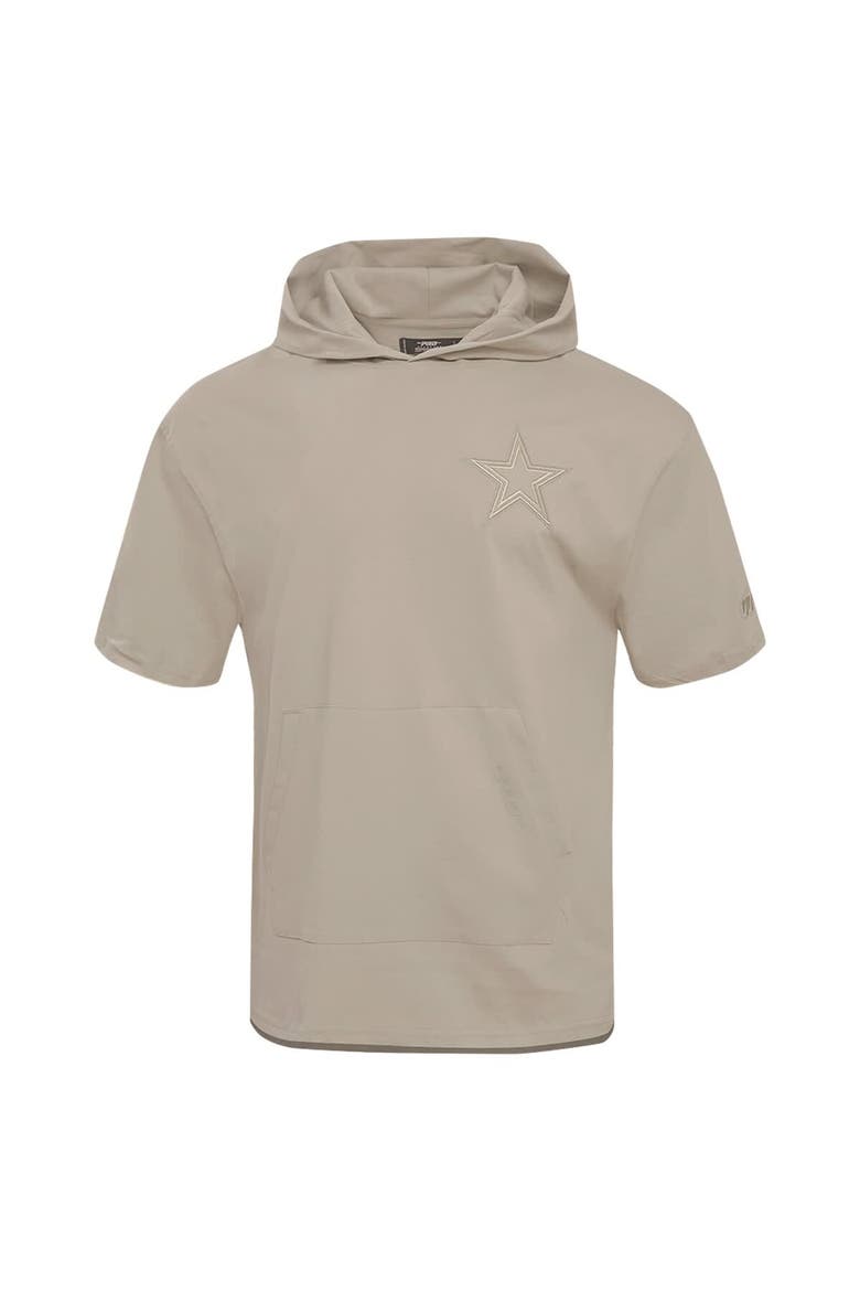 Men's Pro Standard Tan Dallas Cowboys Neutrals Capsule Short Sleeve Pullover Hoodie, Alternate, color, Tan