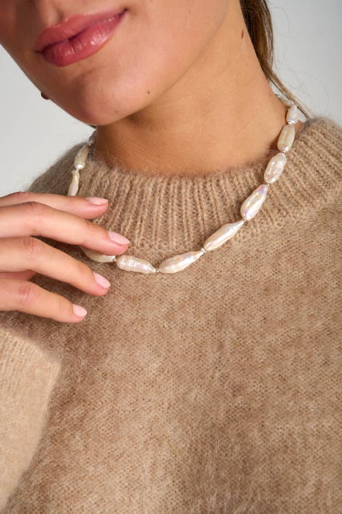 Tutti & Co Baroque Pearl Necklace In Silver
