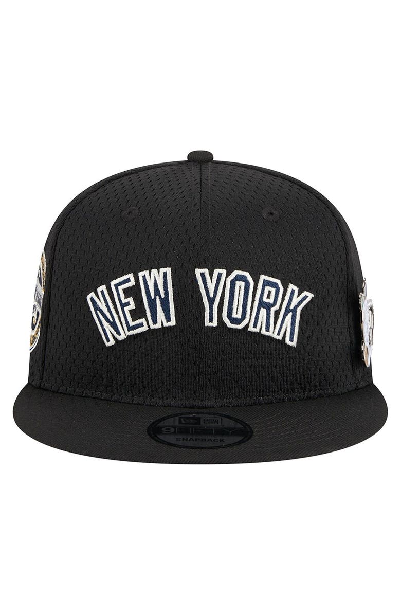 New Era Men's New Era Black New York Yankees Post Up Pin 9FIFTY Snapback Hat, Alternate, color, 