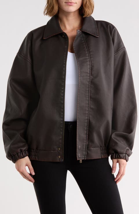 Oversize Faux Leather Jacket