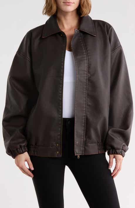 Oversize Faux Leather Jacket