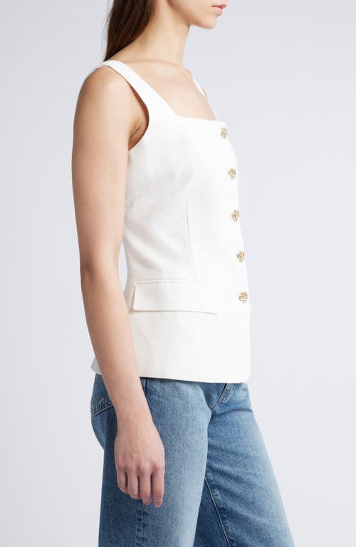 Pixie Market Agatha Linen Vest In White
