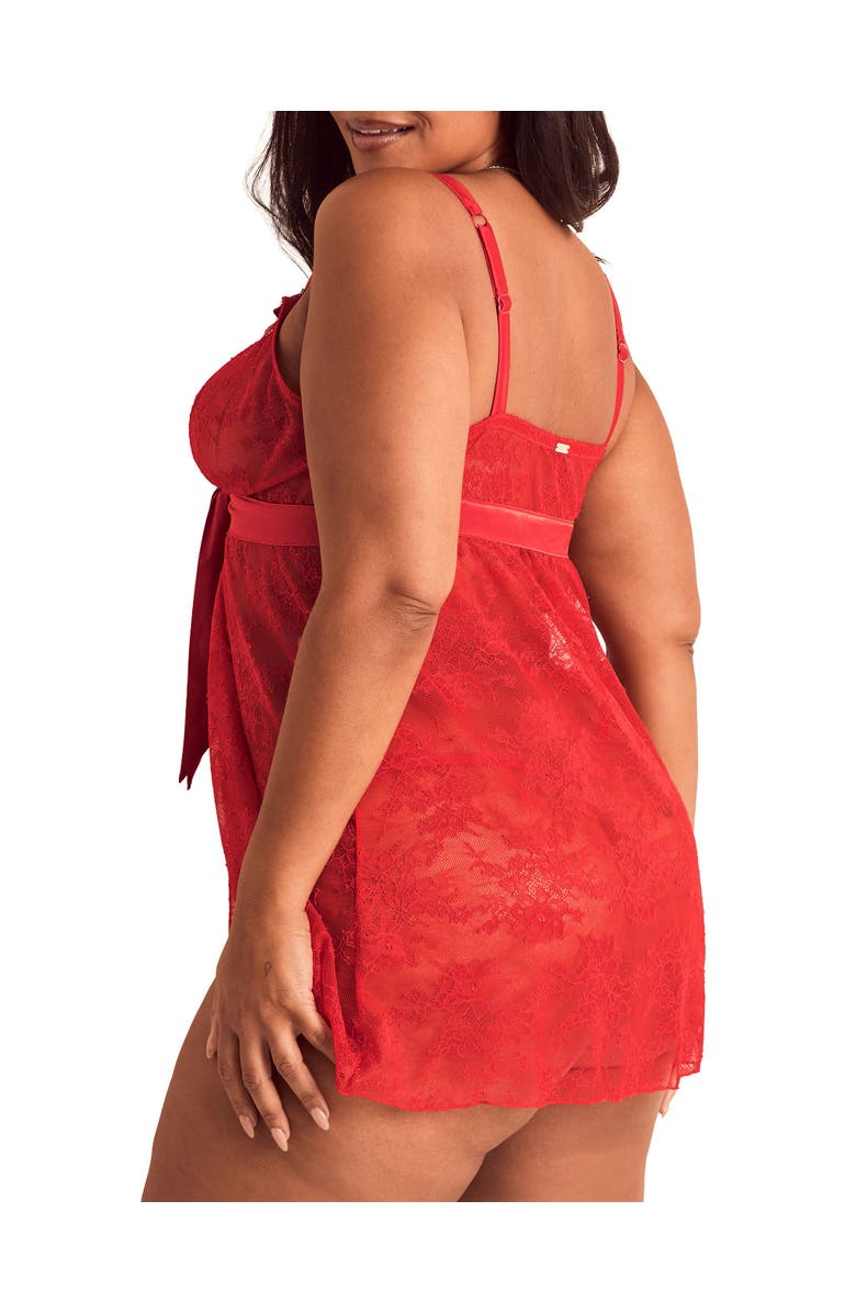 Adore Me Hillary Babydoll Lingerie, Alternate, color, Dark Red