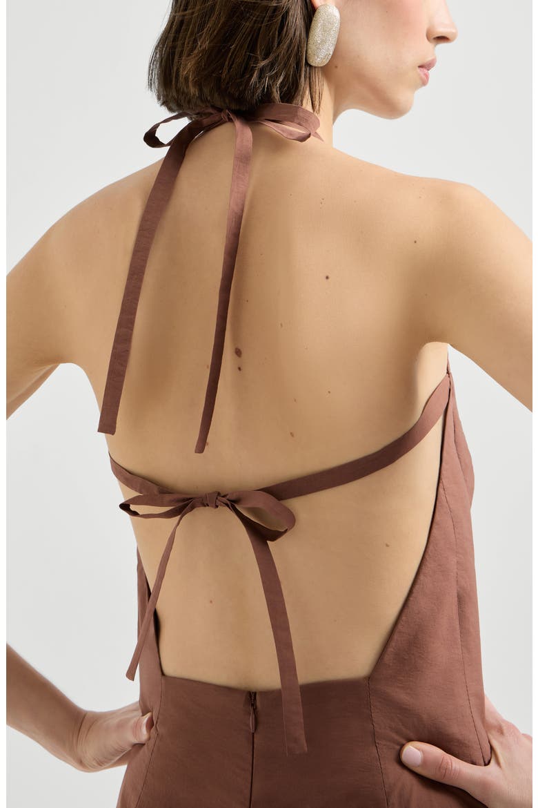Halterneck dress, Alternate, color, Orange