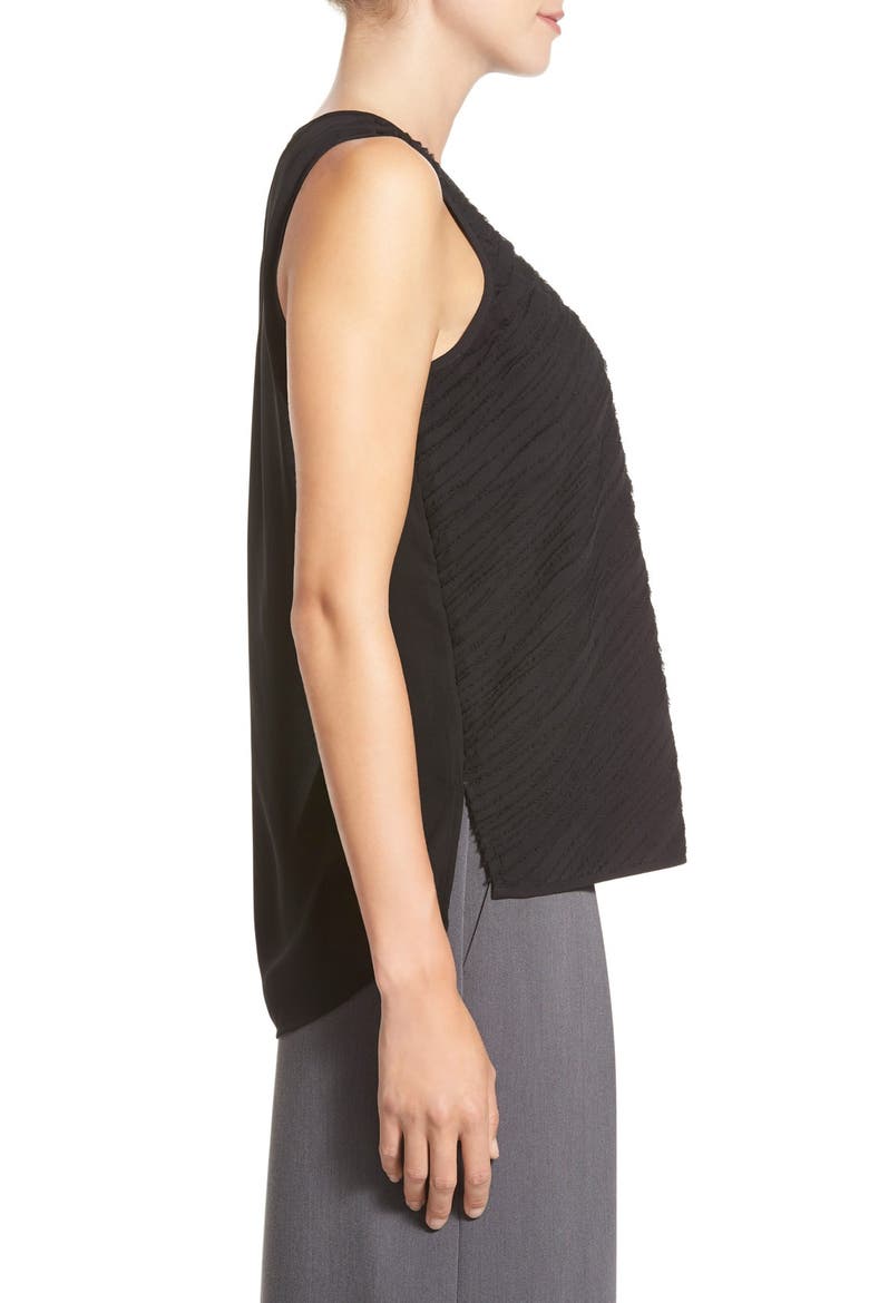Chiffon Raw Edge Layer Tank, Alternate, color, BLACK