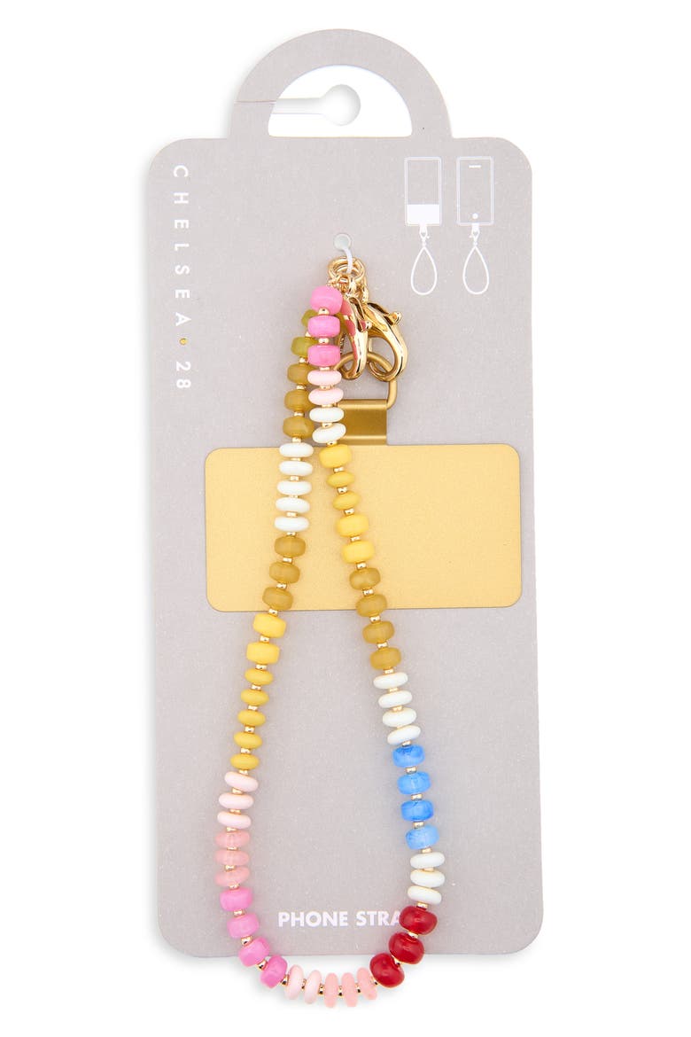 Beaded Smartphone Strap, Alternate, color, RAINBOW- GOLD