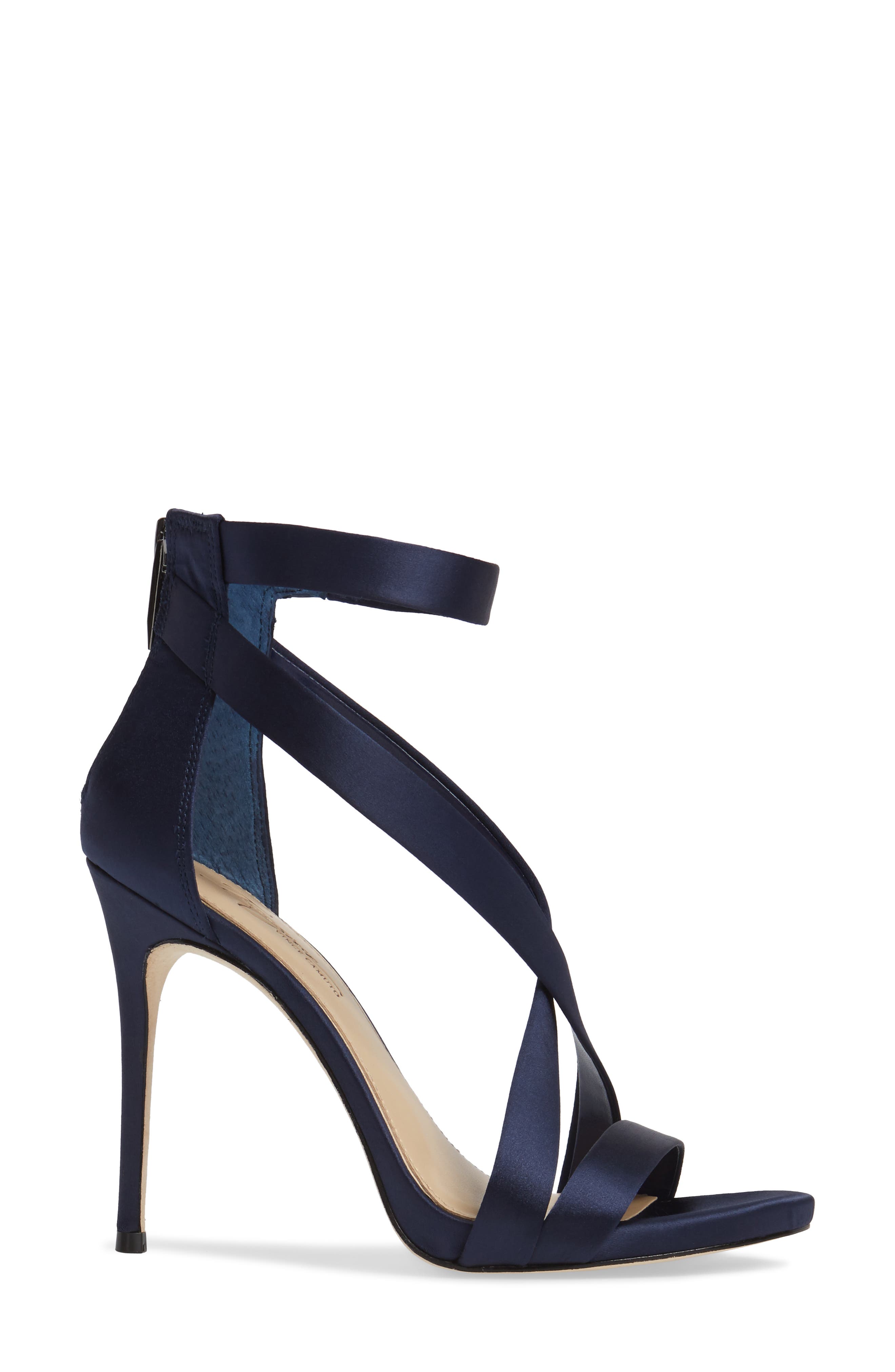 'Devin' Sandal, Alternate, color, INKWELL BLUE SATIN