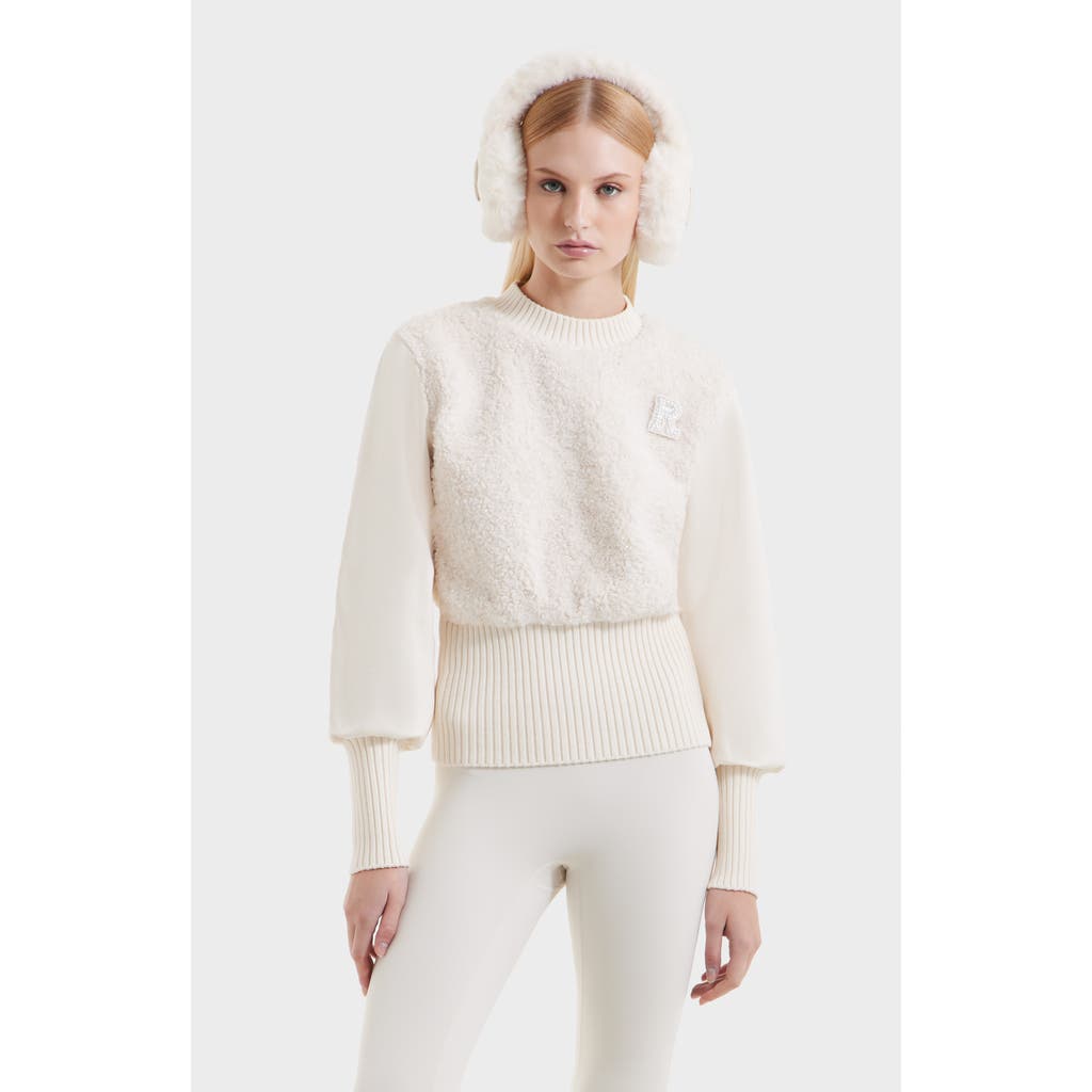 Rudsak Florence Plush Crewneck Sweater In White