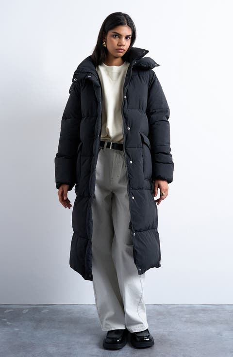 Longline Quilted Puffer Coat