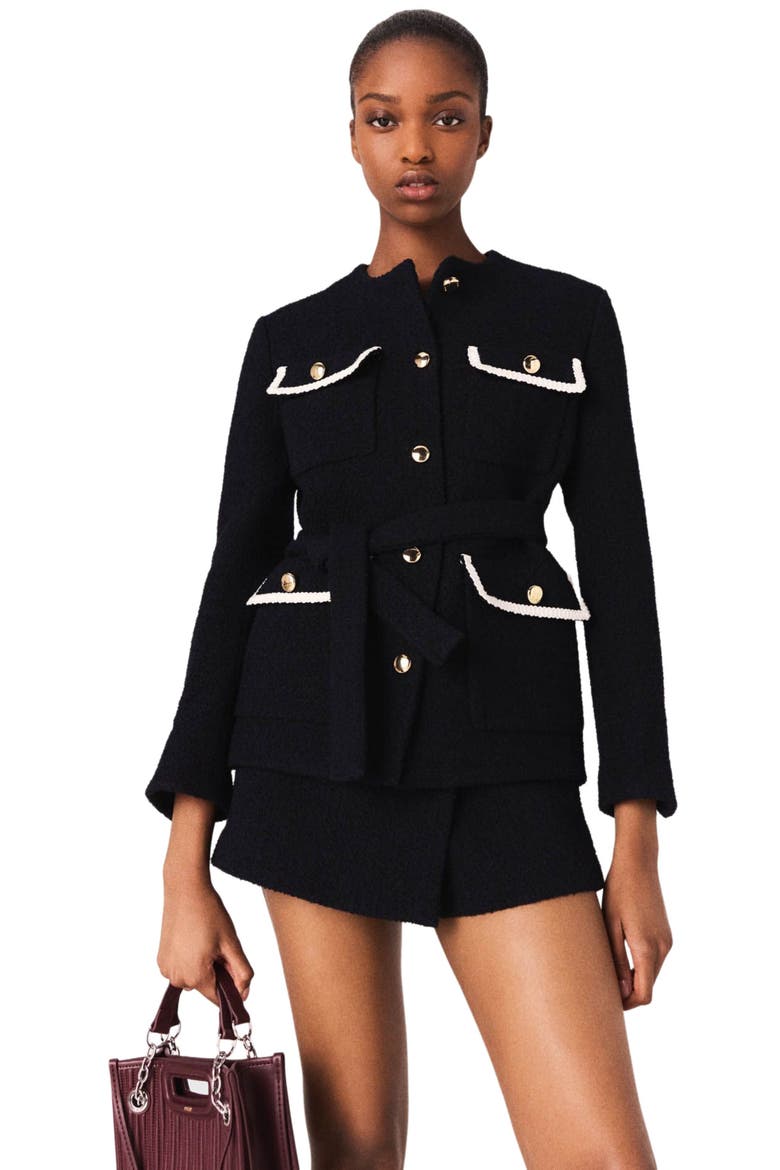 4-pocket tweed jacket, Main, color, Navy