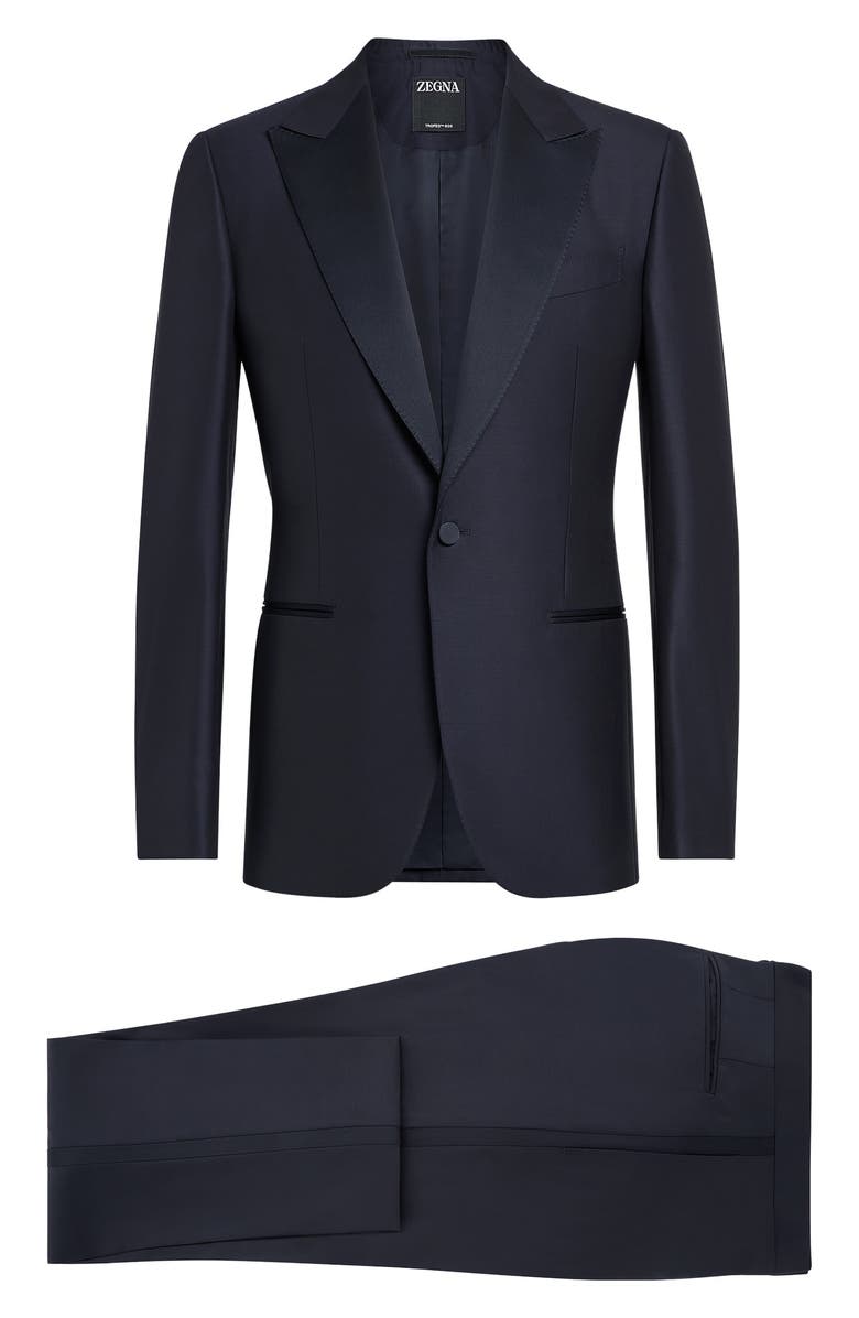 ZEGNA Trofeo 600 Wool & Silk Tuxedo, Alternate, color, Navy