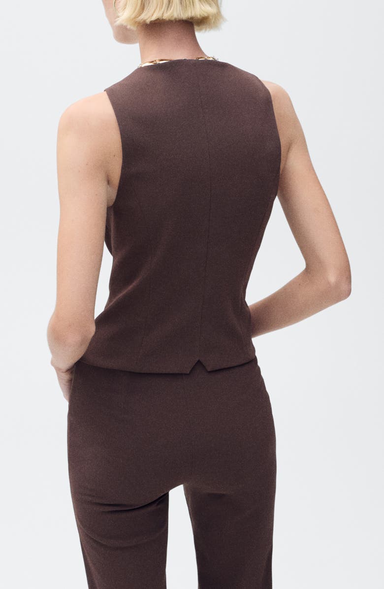 MANGO Klum Square Neck Vest, Alternate, color, Chocolate