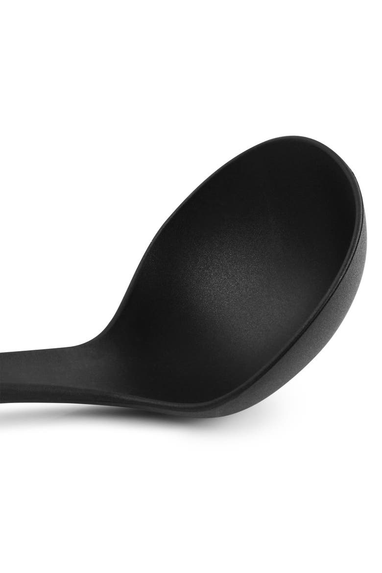Baldwyn Nylon Ladle Kitchen Utensil with Stainless Steel Handle, Alternate, color, Black