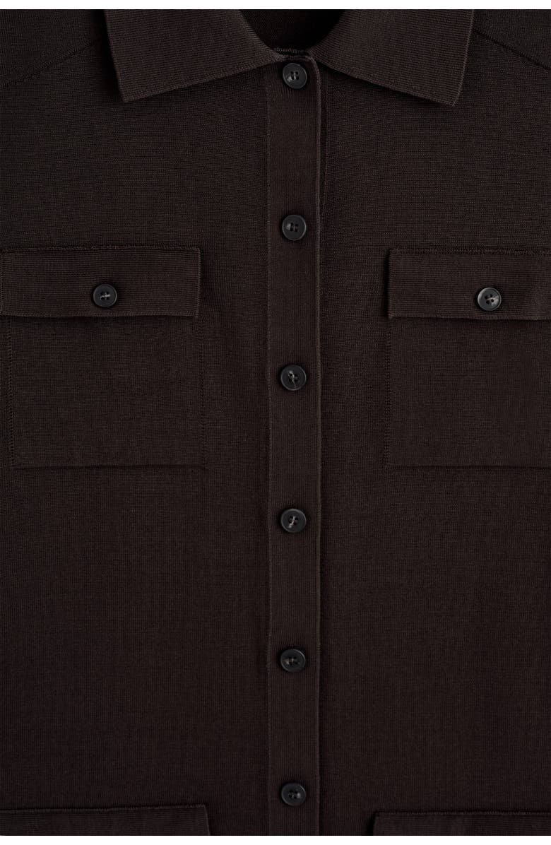 COS Pocket-detail Knitted Cotton Mini Dress, Alternate, color, Dark Brown
