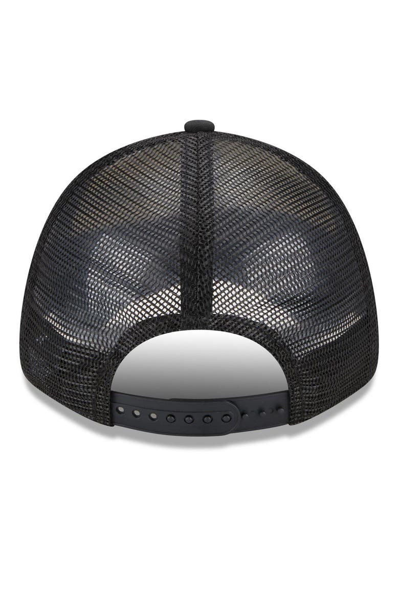 New Era Men's New Era White/Black Colorado Rockies Team Stripe Trucker 9FORTY Snapback Hat, Alternate, color, 