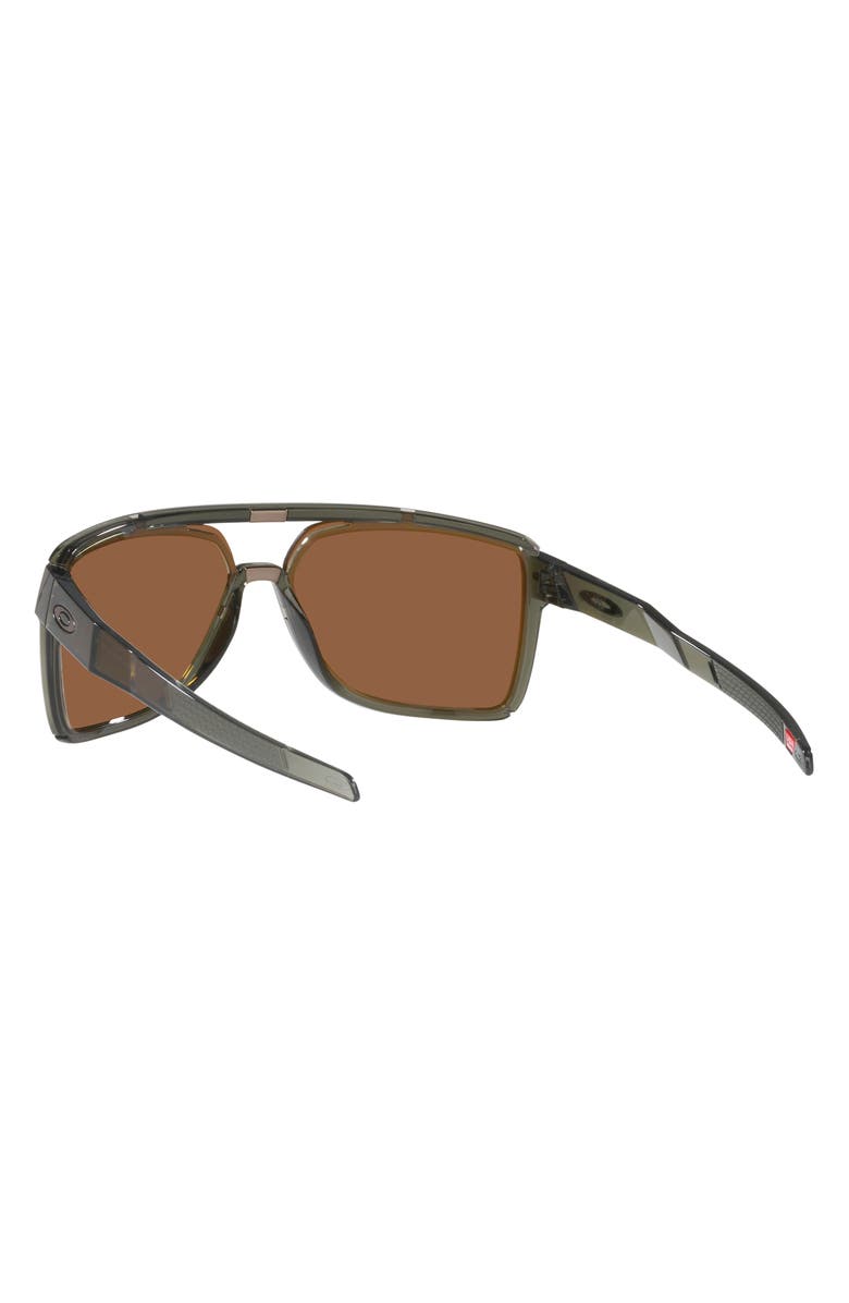 Oakley Castel 63mm Prizm<sup>™</sup> Polarized Oversize Rectangular Sunglasses, Alternate, color, Olive