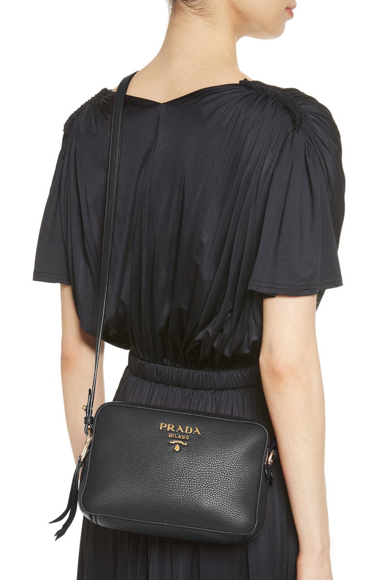 Prada Vitello Daino Leather Camera Bag, Alternate, color,