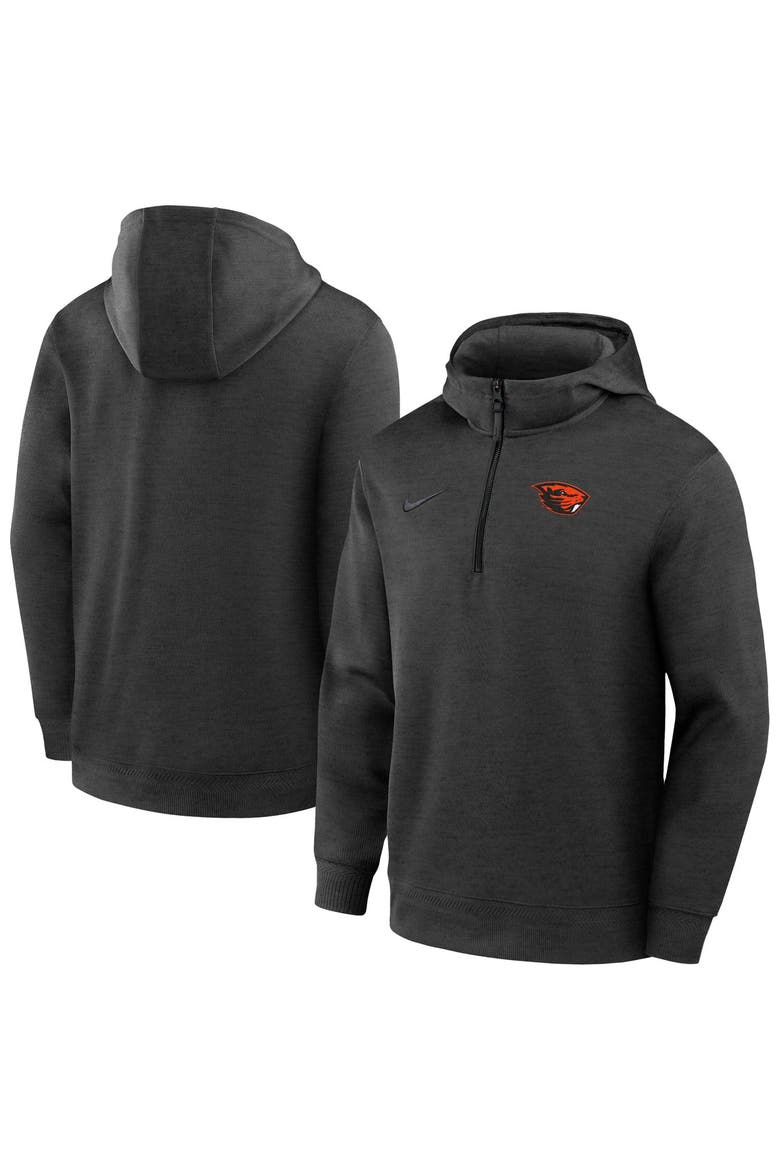 Men's Nike Black Oregon State Beavers Coaches Dri-FIT Half-Zip Hoodie, Main, color, Black