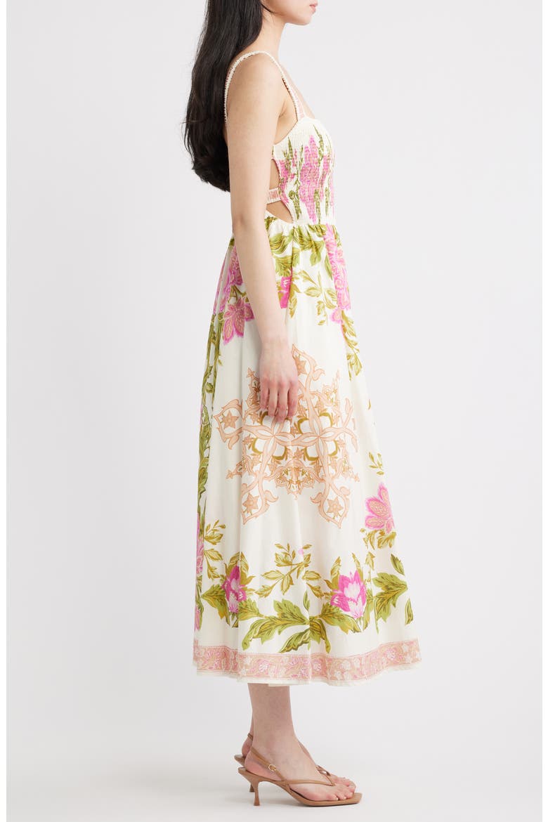 Floral Cotton Sundress, Alternate, color, IVORY
