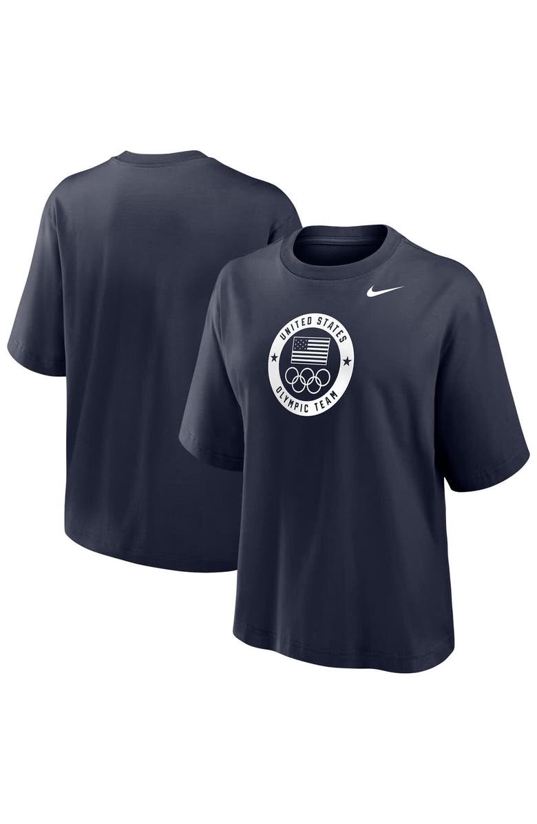 Nike Women's Nike Navy Team USA Boxy T-Shirt, Main, color, Navy