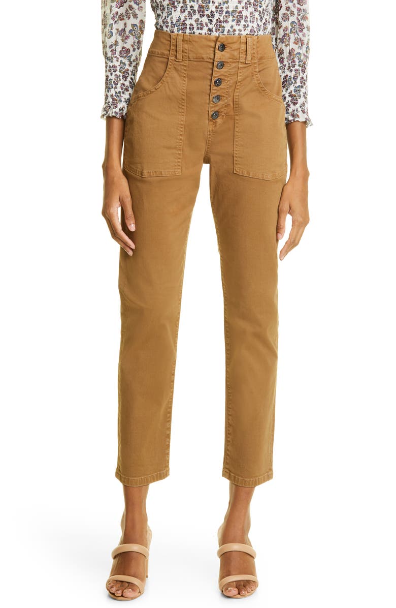 Veronica Beard Arya High Waist Crop Straight Leg Jeans, Main, color,