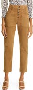 Veronica Beard Arya High Waist Crop Straight Leg Jeans