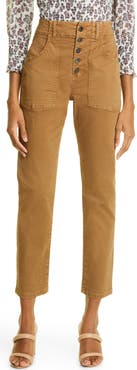 Veronica Beard Arya High Waist Crop Straight Leg Jeans