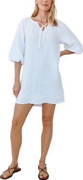 Bella Dahl Tie Neck Linen Shift Dress