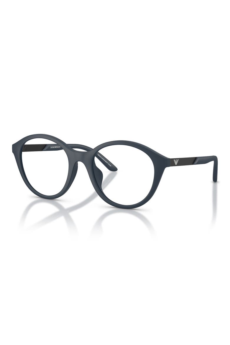 Kids' 48mm Round Optical Glasses, Alternate, color, MATTE BLUE / CLEAR