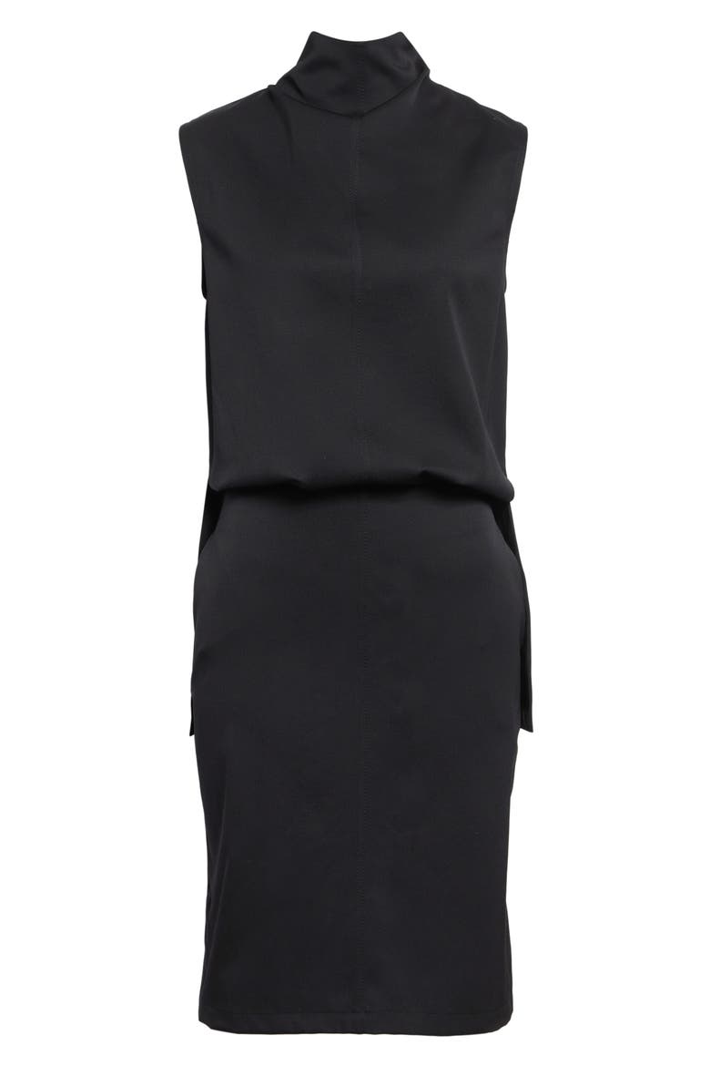 Noa Mock Neck Sleeveless Blouson Dress, Alternate, color, BLACK