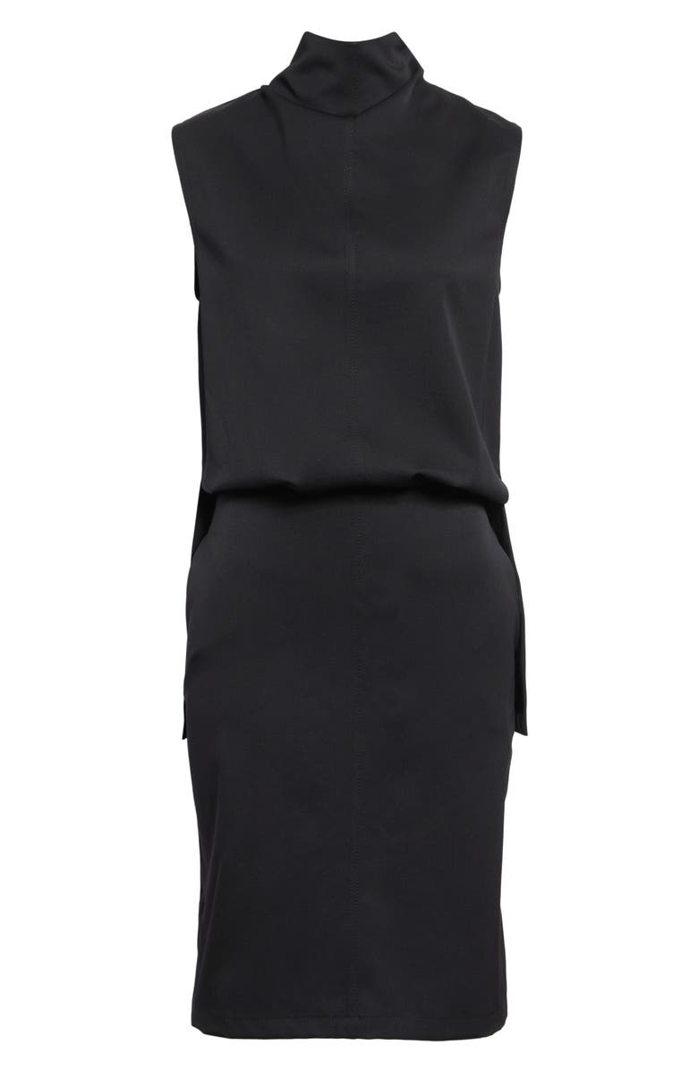 Brandon Maxwell Noa Mock Neck Sleeveless Blouson Dress, Alternate, color, Black