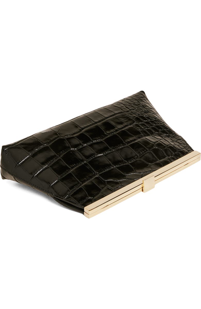 Reformation Iliana Croc Embossed Leather Shoulder Bag, Alternate, color,