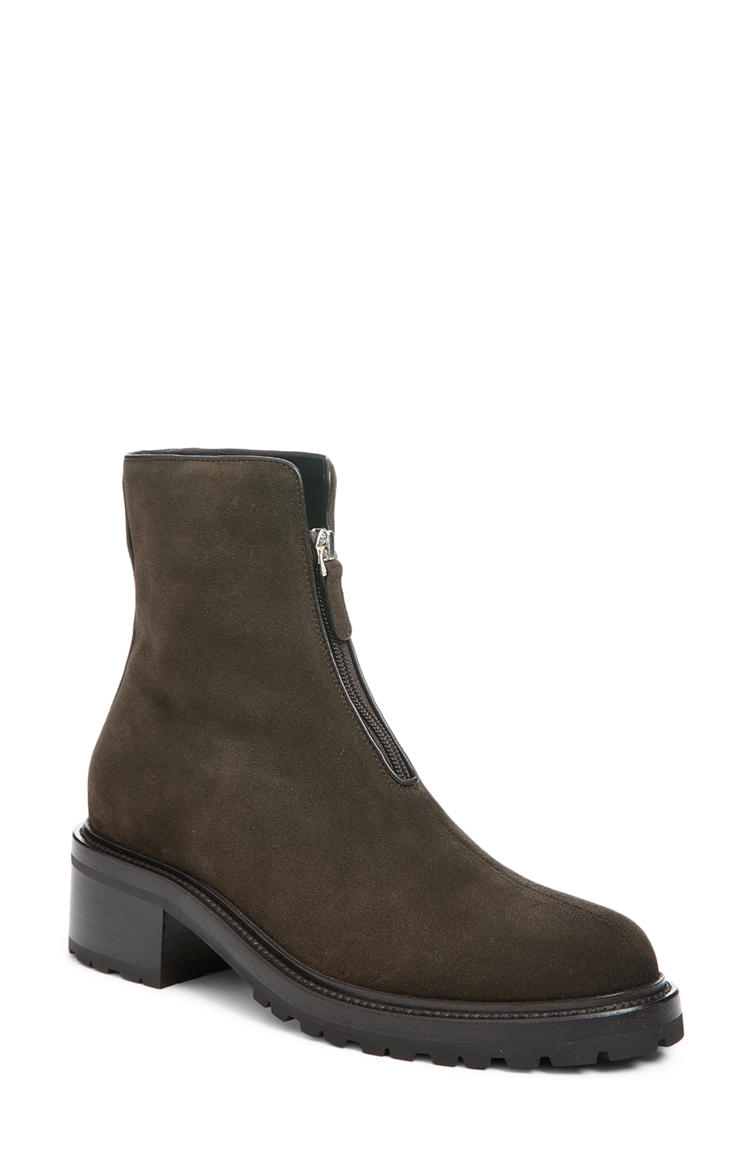Hike Zip Leather Bootie, Main, color, MOKA
