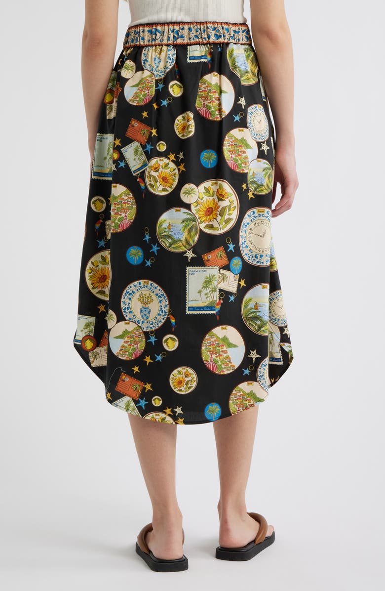 FARM Rio Trip Souvenir Print Cotton Skirt, Alternate, color, Black