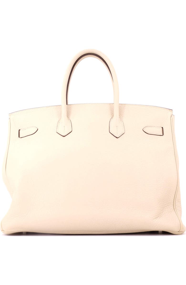 Pre-Owned Hermes Birkin Handbag Light Clemence with Palladium Hardware 35, Alternate, color, Parchemin