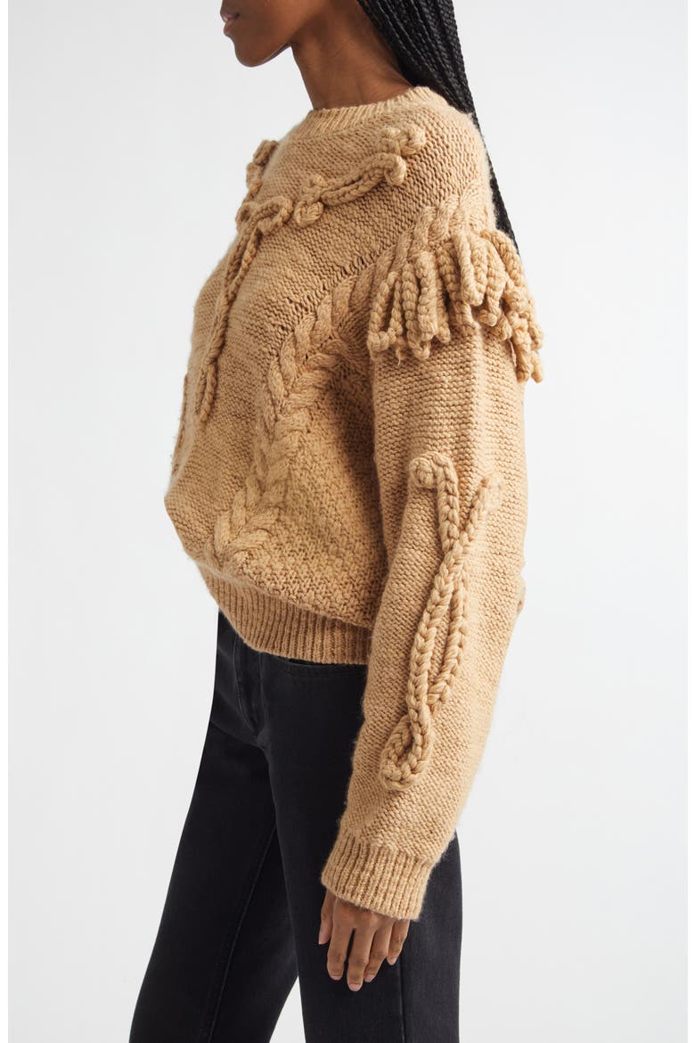 Katria Oversized Wool Blend Sweater, Alternate, color, CAMEL