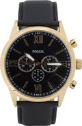 Fossil Flynn Leather Strap Chronograph Watch, 48mm