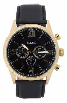 Fossil Flynn Leather Strap Chronograph Watch, 48mm