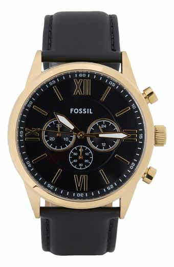 Fossil Flynn Leather Strap Chronograph Watch, 48mm