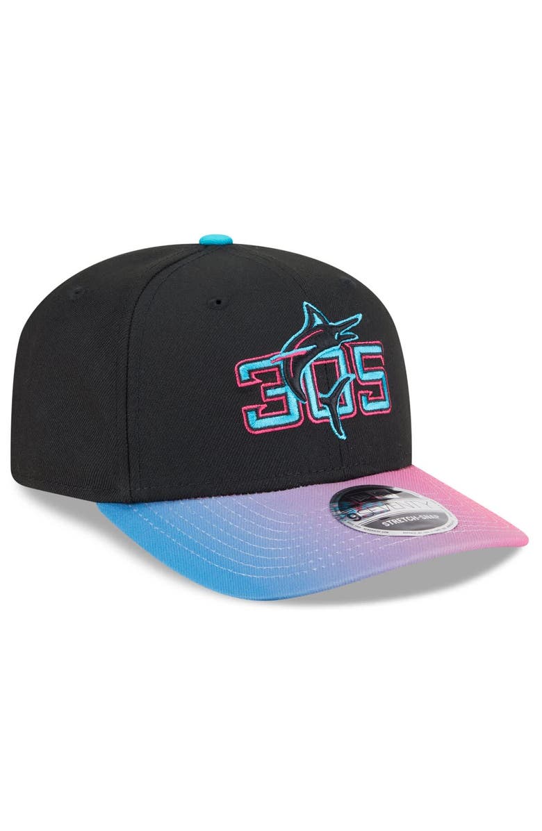 New Era Men's New Era Black/Pink Miami Marlins 2025 City Connect 9SEVENTY Adjustable Hat, Alternate, color, Black