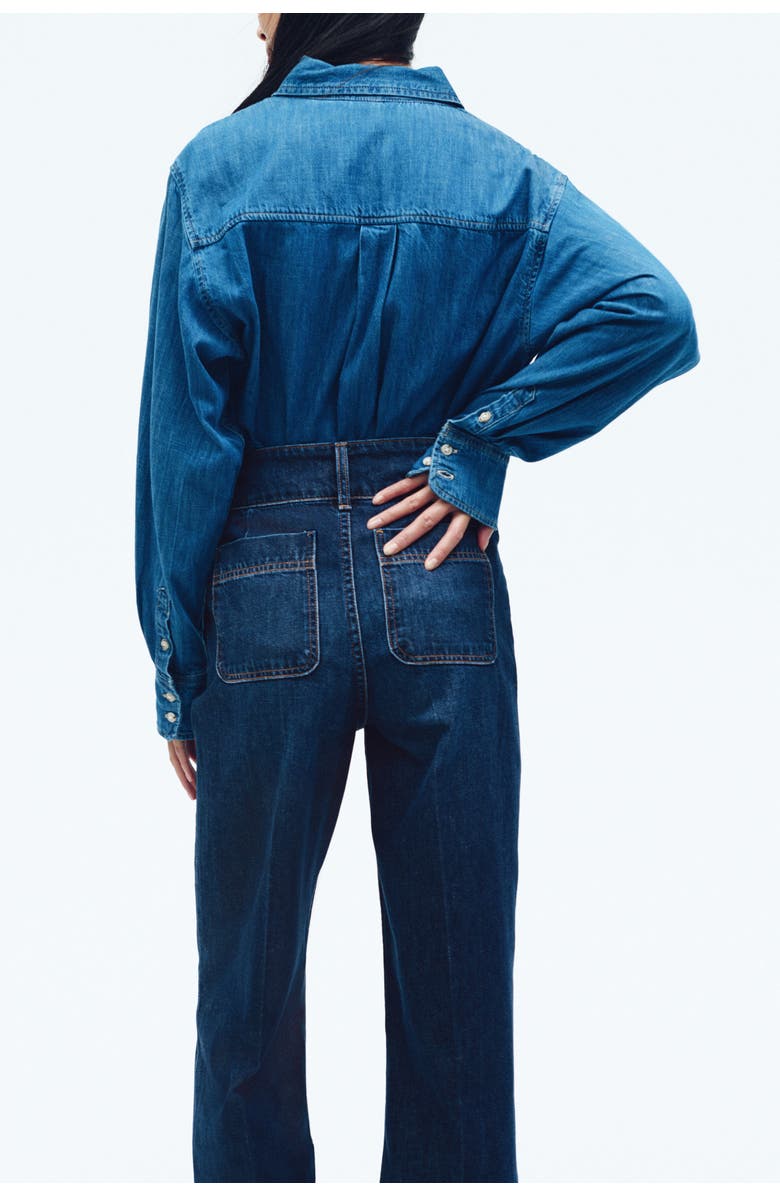 H&M Wide High Jeans, Alternate, color, Dark Denim Blue