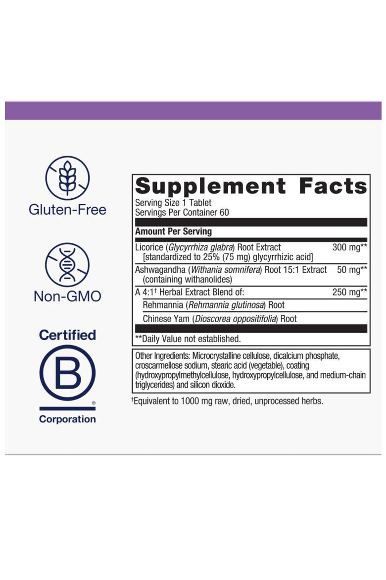 Licorice Plus Cortisol and Stress Support Supplement Tablets 60 Tablets, Alternate, color, None