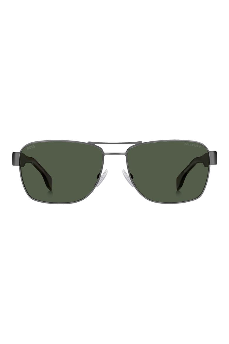 60mm Polarized Rectangular Sunglasses, Main, color, 0086-UC