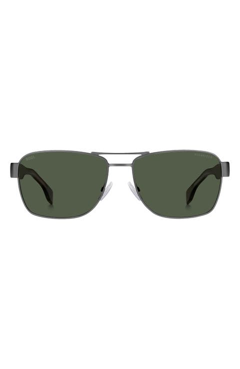 60mm Polarized Rectangular Sunglasses