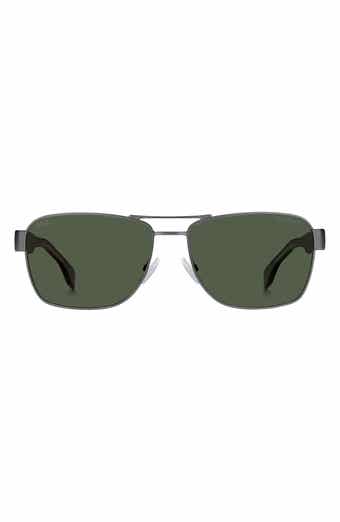 BOSS 60mm Polarized Rectangular Sunglasses