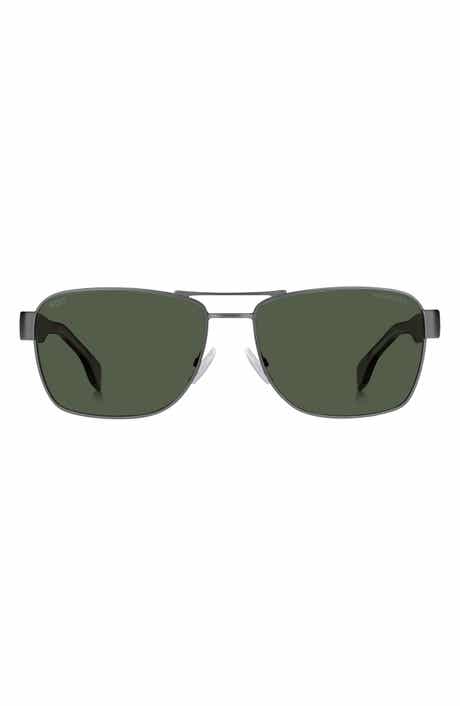 BOSS 60mm Polarized Rectangular Sunglasses
