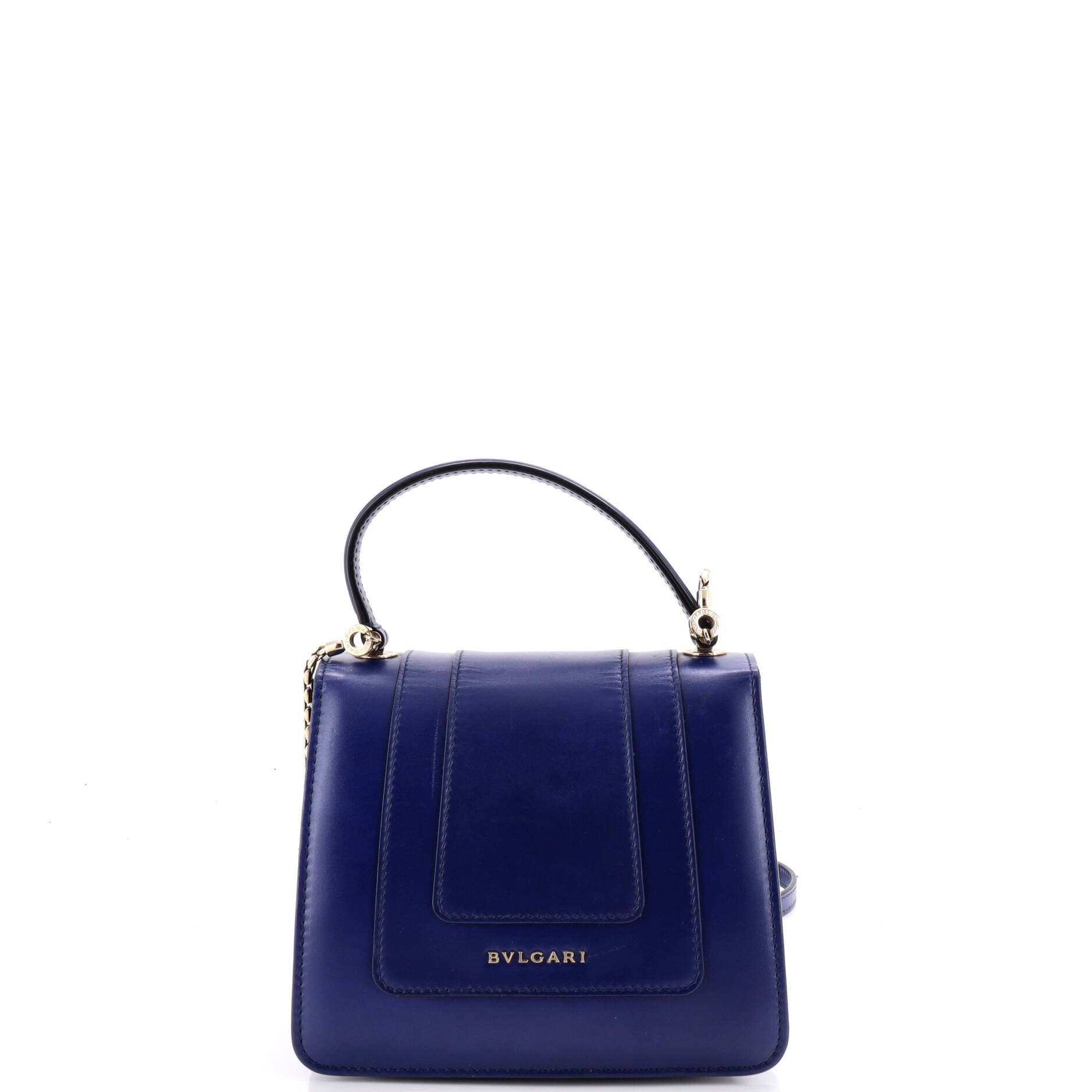 Serpenti Forever Top Handle Bag Leather Small, Alternate, color, Blue