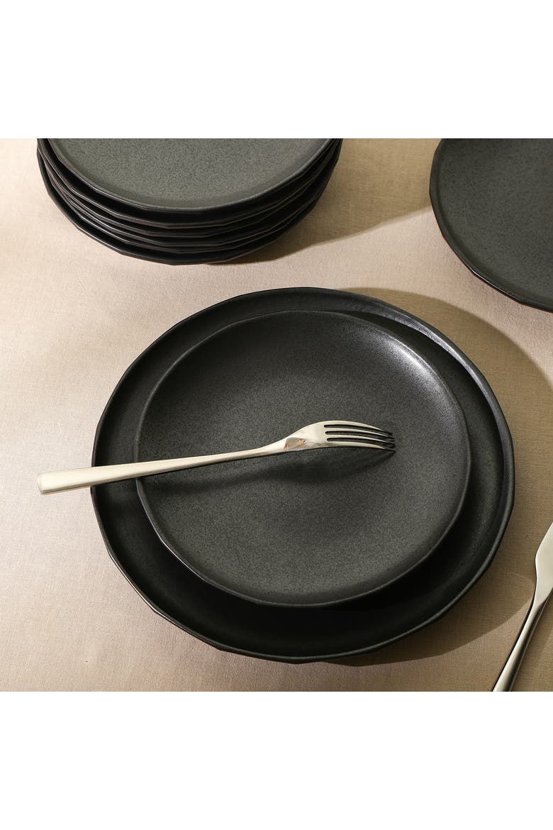 Rio Stoneware 12-Piece Dinnerware Set, Alternate, color, Black