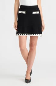 Ellen Tracy Contrast Trim Miniskirt